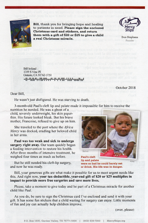 fundraising appeal letter front